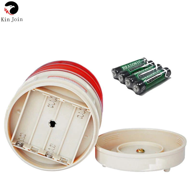 

KINJOIN Small Sound And Light Alarm Small Decibel LED Warning Light LTD-5088 Dry Battery Magnet Ceiling Strobe Light