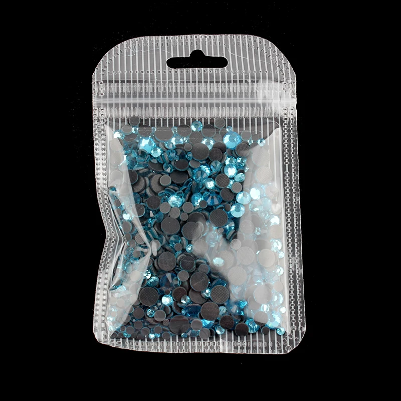 Aquamarine Смешанный размер горный хрусталь 1200 шт./пакет исправление горный хрусталь для DIY вакуумные пакеты для одежды обувь сумка Украшение - Цвет: Aquamarine