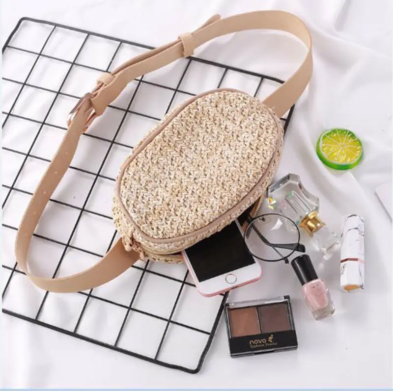 Женская плетеная солома поясная сумка через плечо бумажник кошелек | Багаж и