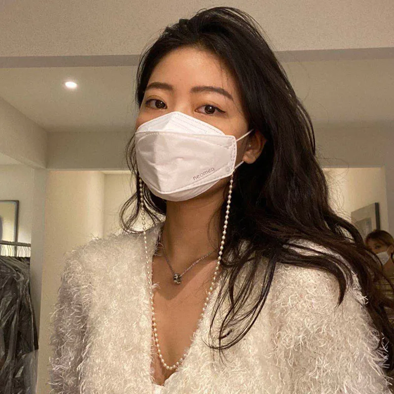 Модные Украшенные жемчужными бусинами цепочка для маски женщин и девочек очков