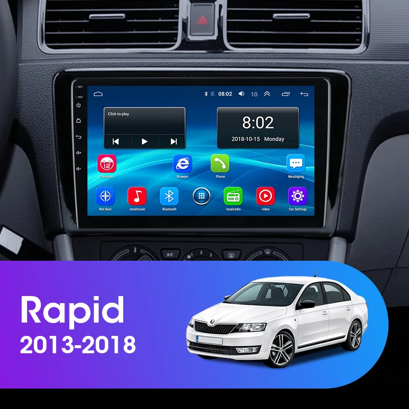 JMCQ 9 &quotавтомобильное радио для Skoda Rapid 2013-2018 4G Android плеер RDS 36EQ GPS Navigaion Мультимедиа