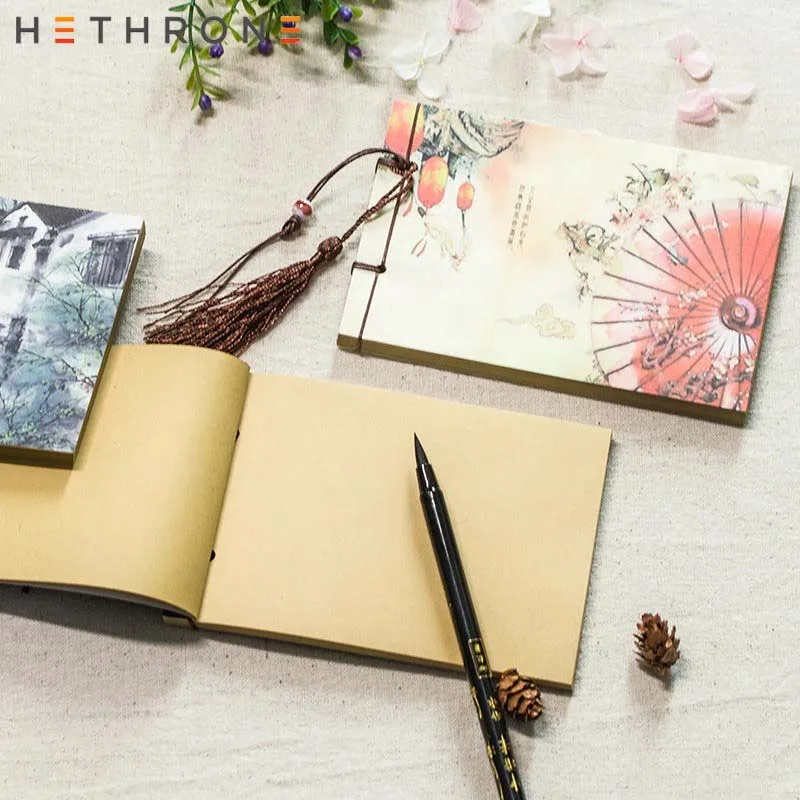 Блокнот Hethrone в китайском стиле с кисточкой и подвеской блокнот ретро бумажные