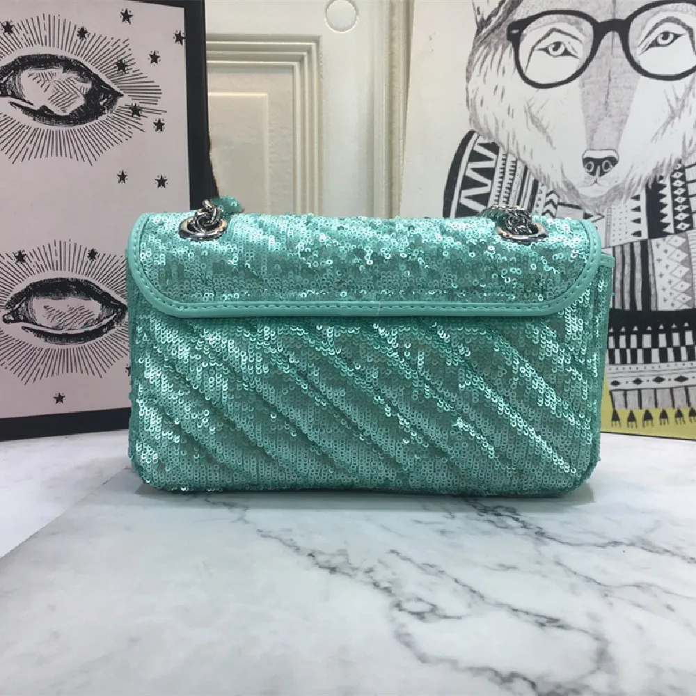 

2021 latest sequin sewing technology one-shoulder messenger bag