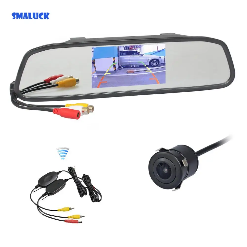 SMALUCK беспроводной 4 3 &quotАвтомобильный Монитор зеркальный монитор +