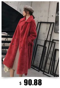 TOPFUR новые модные розовые шерстяные частицы пальто для женщин зимнее женское длинное пальто с карманами пальто из натурального меха с воротником с лацканами
