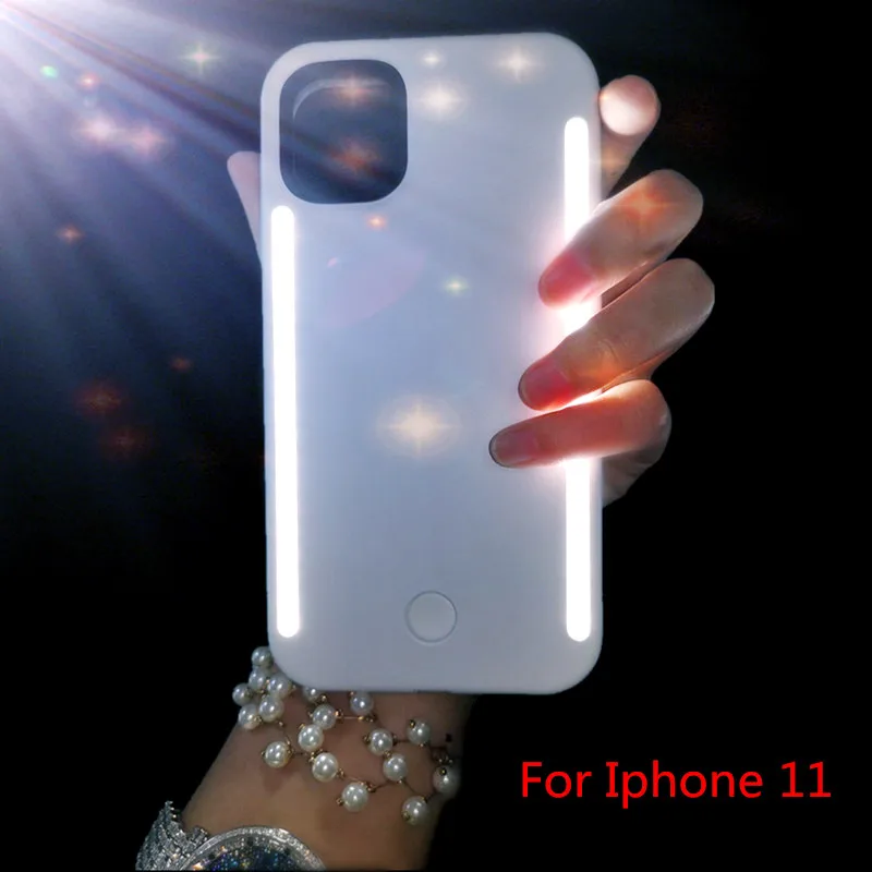 

Light Glow Phone Case For iPhone 12 13 14 Pro Max Case Photo Fill Light For iPhone X 7 Selfie Mobile Shell For iphone 11 Case