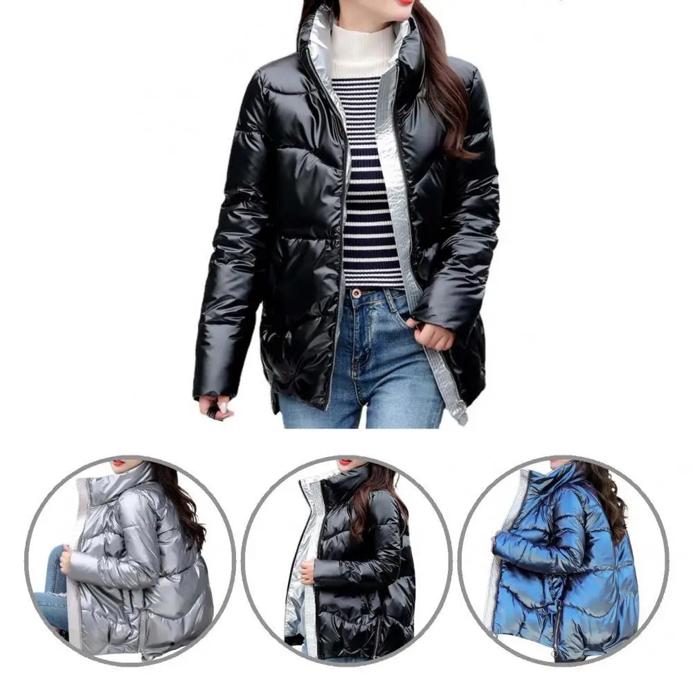 

Winter Jacket Zipper Closure Fall Winter Warm Lady Casual Thermal Jacket Coat Puffer Jacket for Holiday