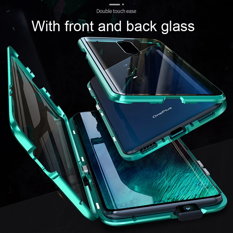 Магнитный чехол s для Oneplus 7 7T Pro 6 6T двухстороннее стекло 360 Полное защитное