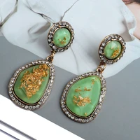 charm popular dangle earrings for women trend high quality modern female fine green shiny crystal brincos luxury pendant jewelry