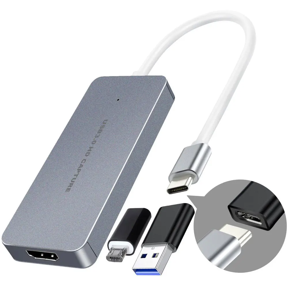 Захват игр HD, USB 3,0, USB Type-C, 1080P60fps, hdmi, совместим с Windows Mac, Linux, android, прямая трансляция, видеоконференция.