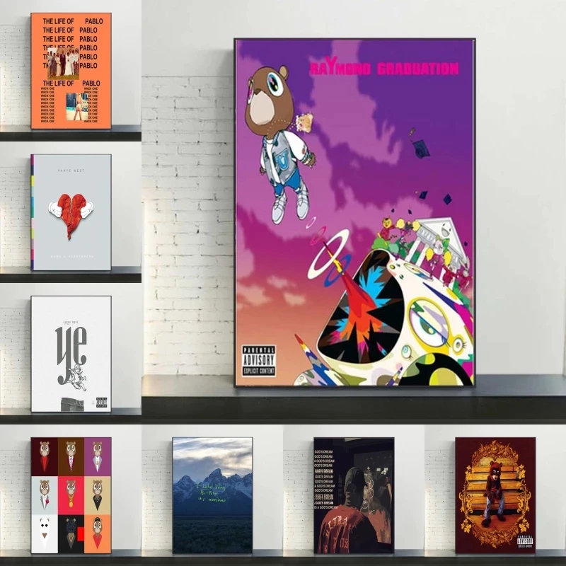 

Kanye West The Life Of Pablo Ye Hot Album Music Cover Hip Hop Pop Rap Art Prints Painting Vintage Canvas Poster Wall Home Decor