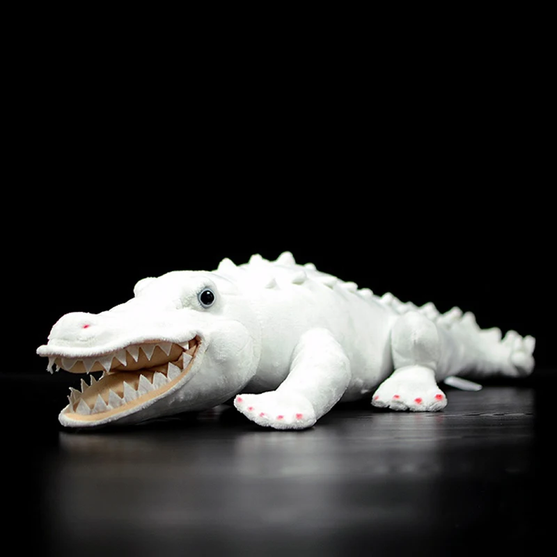 Real Stuffed White crocodile S size COLORATA Plush animal 