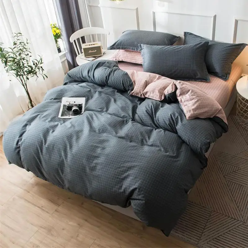 

Для детей возрастом от 4 шт Стёганое одеяло 4 шт. Постельное белье Twin Queen плед из микрофибры мягкая Роскошная Подушка Чехлы простыней серый
