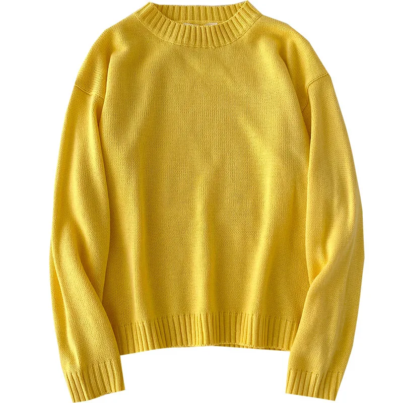 

Solid Knitted Women Sweater And Pullovers Autumn New Long-Sleeved O-Neck Casual All Match Female Pulls Outwear Tops