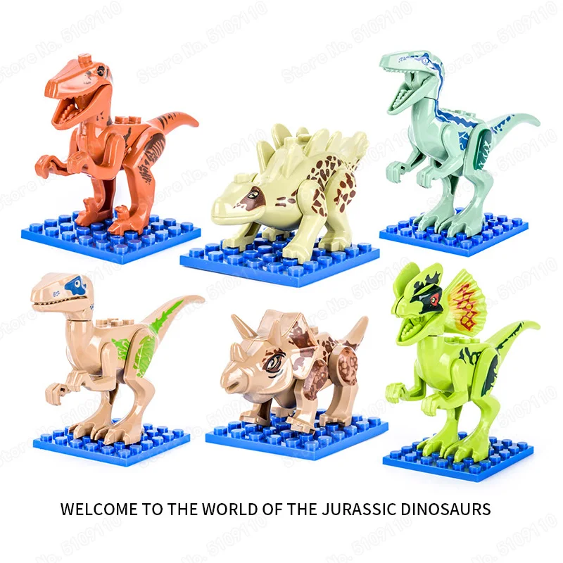 6 шт. кирпичи мои игрушечные фигурки животных для детей подарок динозавры лего