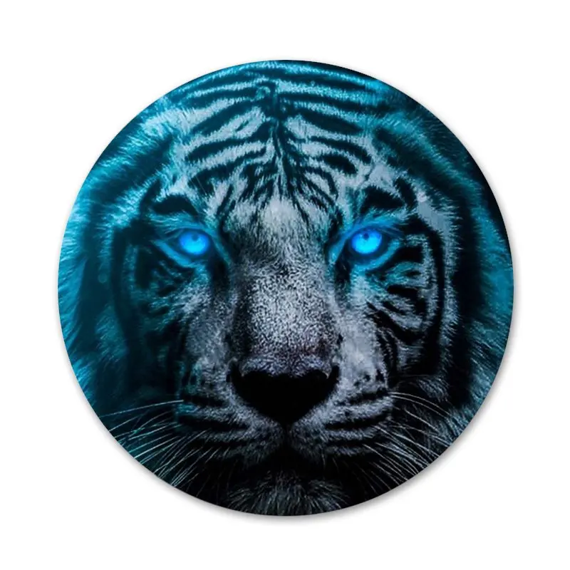 58 мм Красочные лев тигр леопард значок с волком брошь заколка аксессуары для