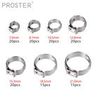 130 шт., зажимные кольца из нержавеющей стали, 7-21 мм