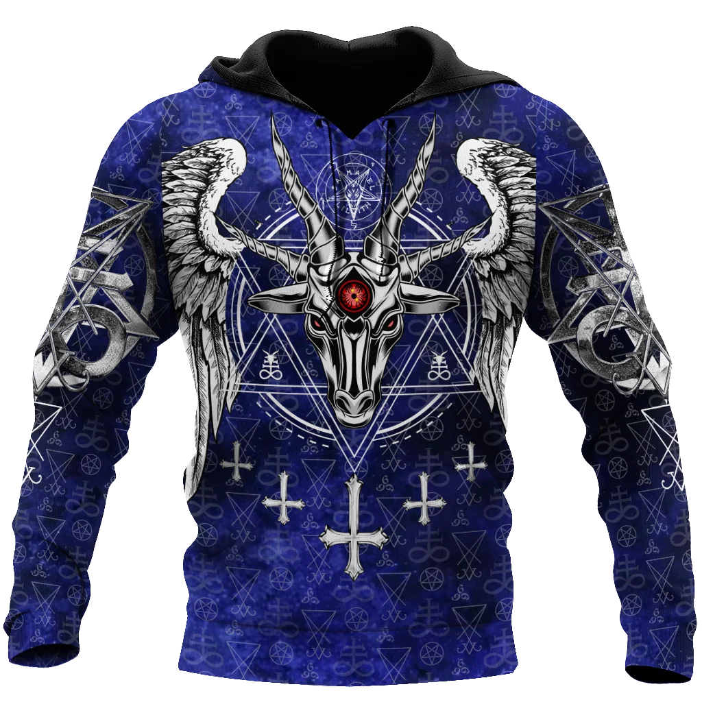 

Satanic Devil Tattoo Blue 3D All Over Printed Men Hoodie Unisex Casual Jacket Pullover Streetwear sudadera hombre DW0434