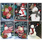 5D алмазная картина сделай сам, снеговик, Санта-Клаус, полноразмерная Алмазная вышивка, мозаика, Рождественская вышивка, украшение для дома, подарок