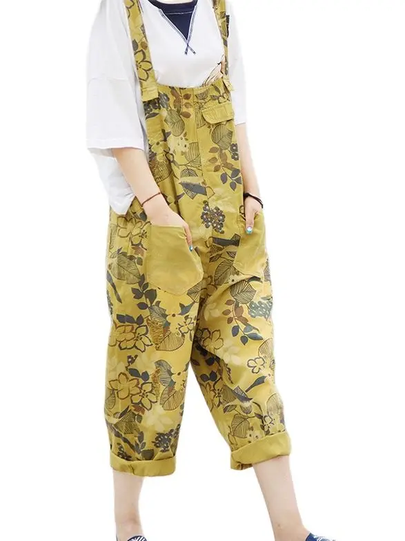 Летний длинный женский комбинезон на элегантных кнопках с карманами без рукавов