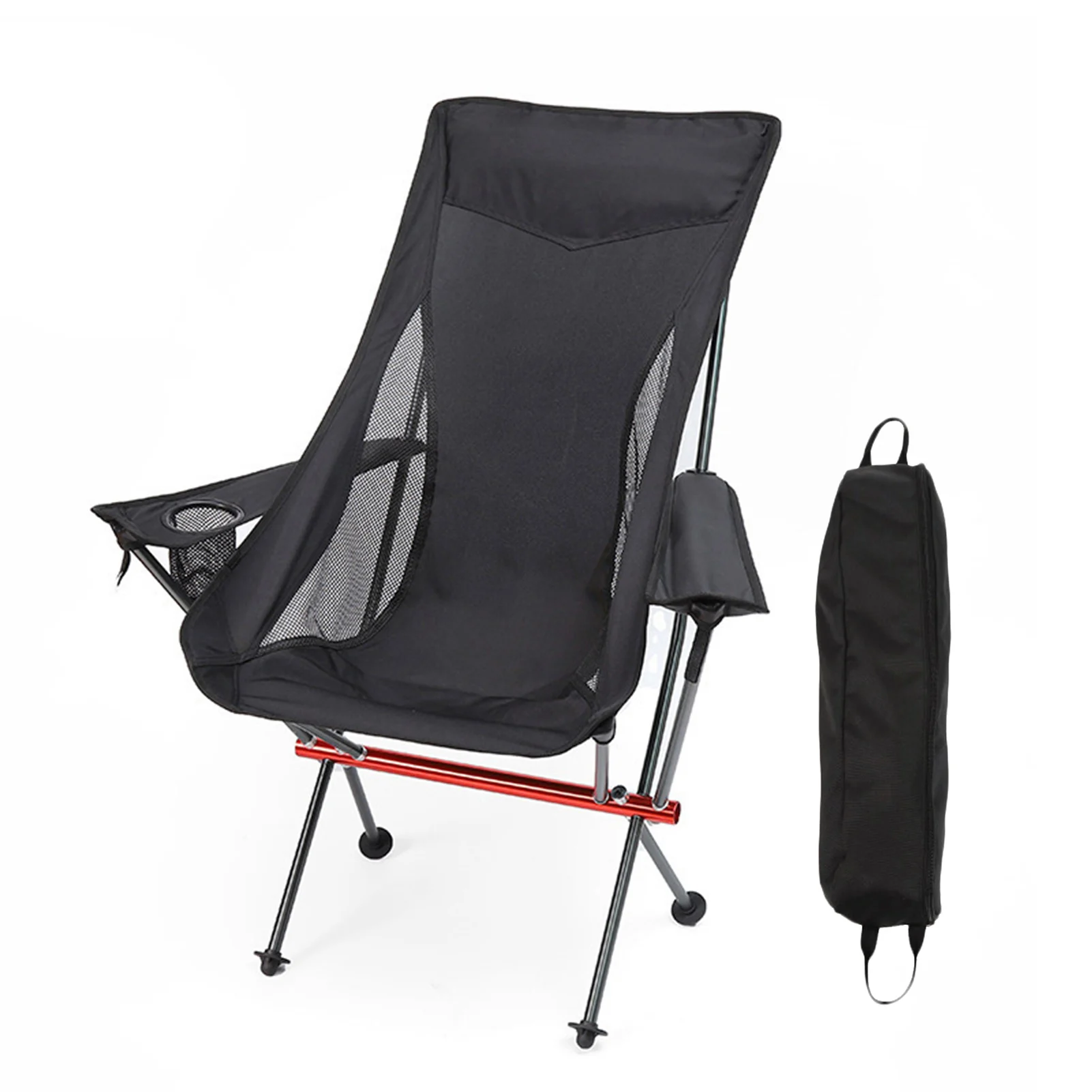 구매 야외 캠핑 접이식 의자 자가 운전 여행 동반 휴대용 헤비 듀티 레저 의자 컵 홀더 높이