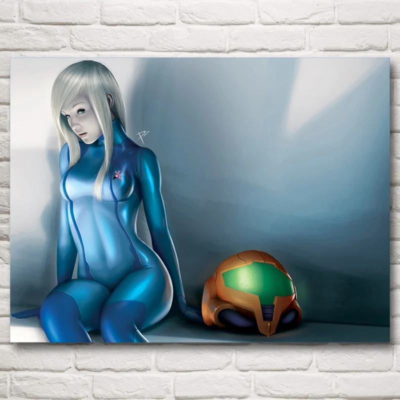 Samus Aran Metroid видео постеры с сюжетами игр и принтами украшение для гостиной