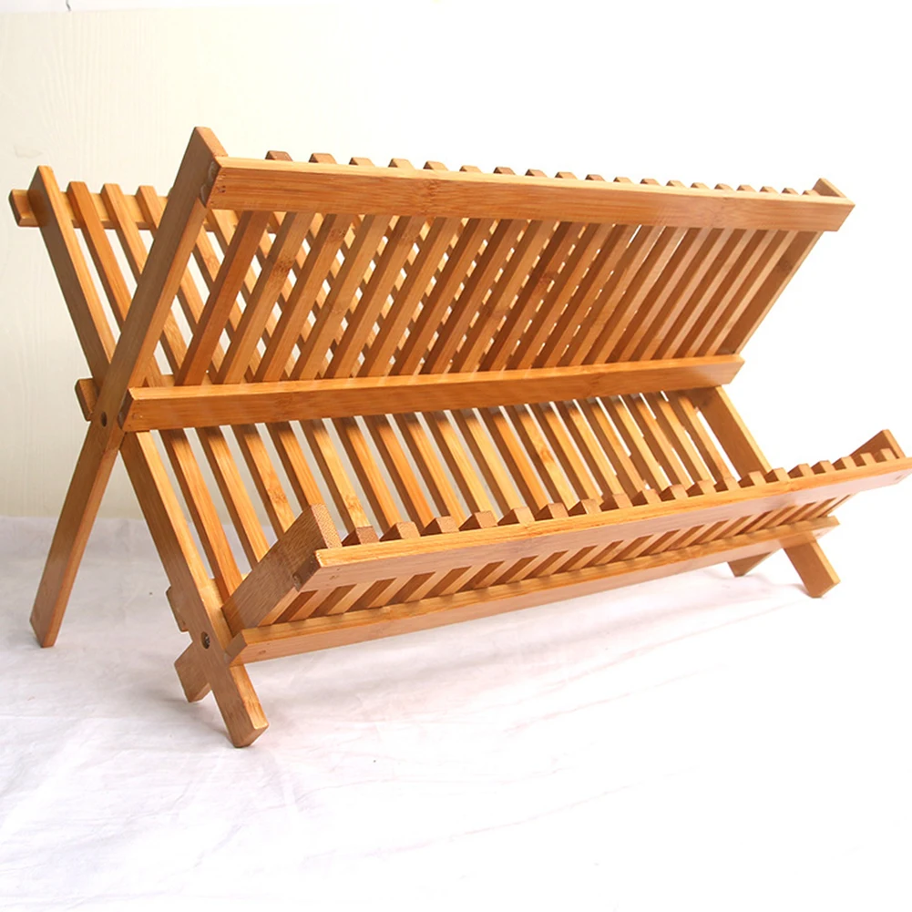 

Dish Drying Rack Bamboo Dish Rack Collapsible Dish Drainer Foldable Plate Rack