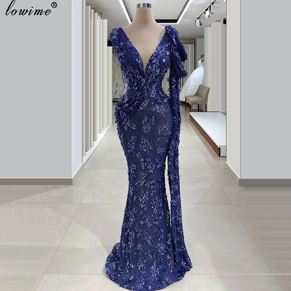 

Plus Size Dubai Pearls Evening Dresses Long Mermaid Formal Evening Gowns Sleeveless Robe De Soiree Turkish Couture Gown Sukienki
