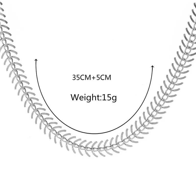 Fashion Simple Chian Fish scale Choker Necklace Women New Gold Color Short Collar Bib Neckalce Jewelry Trendy Accessories Femme | Украшения