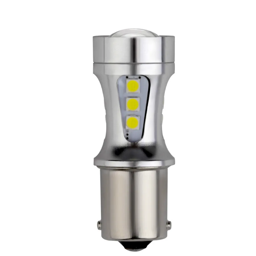 10 шт. P21W BA15S 1156 18 Вт 18SMD светодиодный Белый чип 3030 1157 7443 T15 Автомобильные стоп