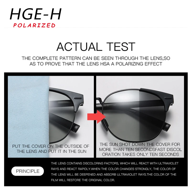 HGE-H 2020 новые круглые поляризованные солнцезащитные очки мужские из