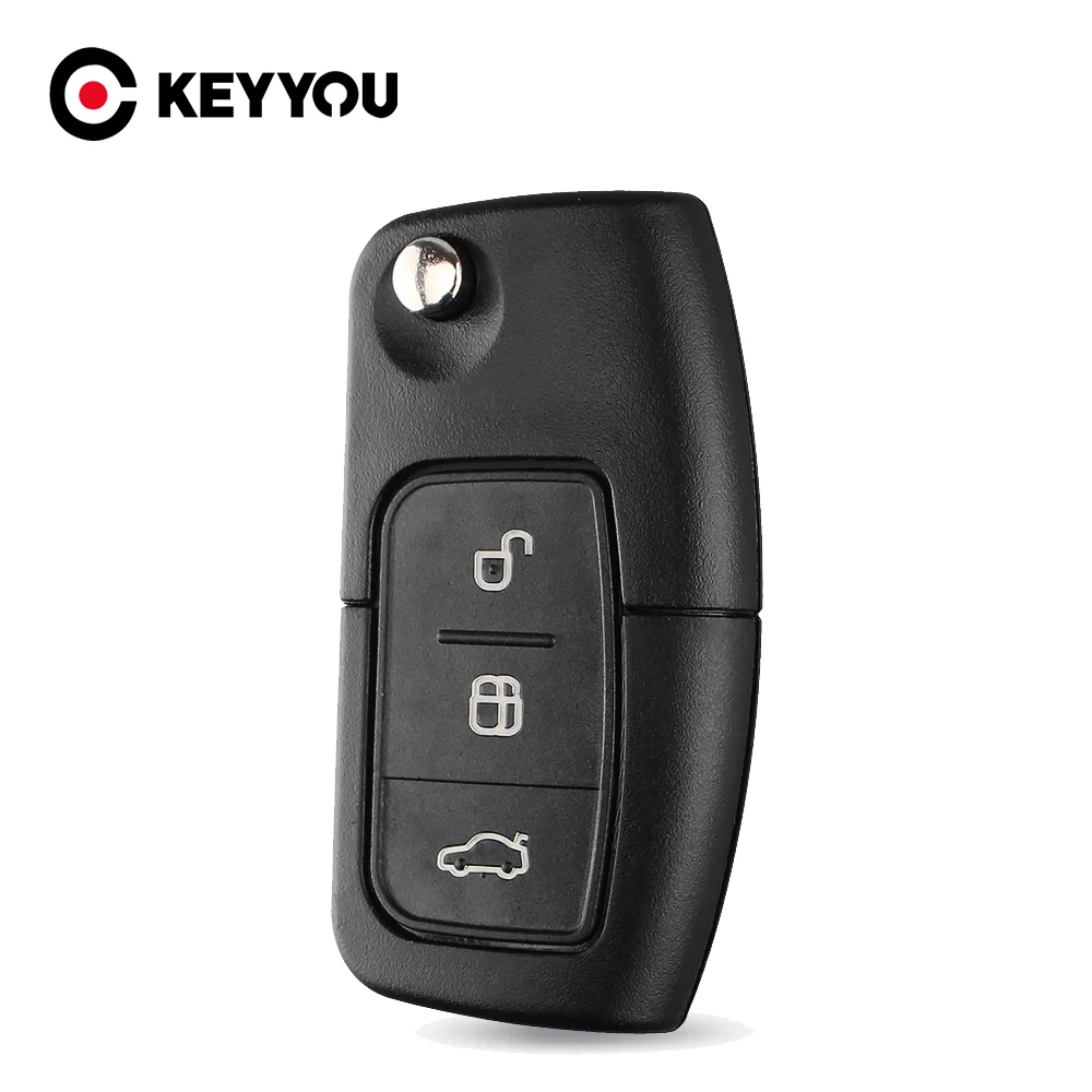 Чехол KEYYOU для ключа Ford Focus Fiesta C Max Ka раскладной держатель с 3 кнопками