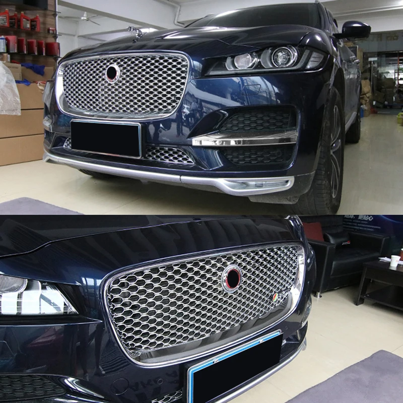 Для Jaguar F PACE 2016 2020 ABS передний бампер решетка сетки крышка отделкой 2 шт. набор