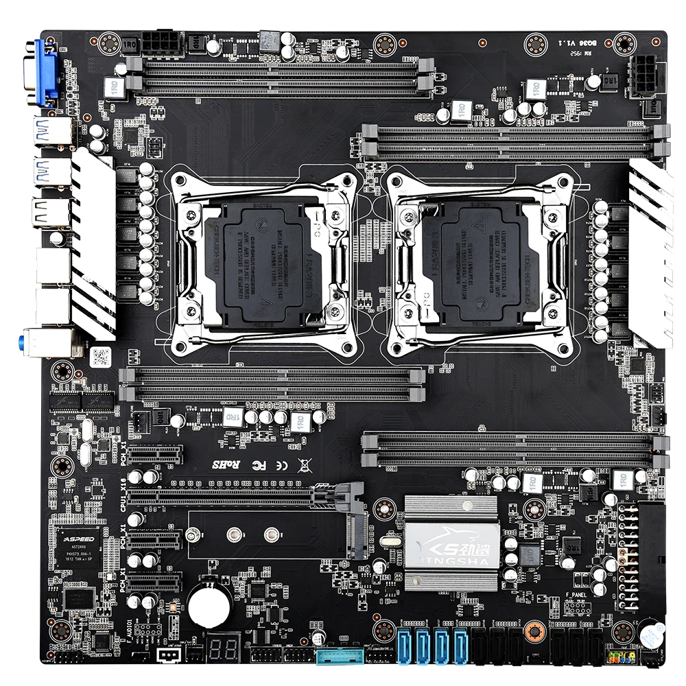 Материнская плата Jingsha X99 с двумя CPU LGA 2011V3 V4 поддержка 4-канального 2133/ 2400 МГц ОЗУ 10 *