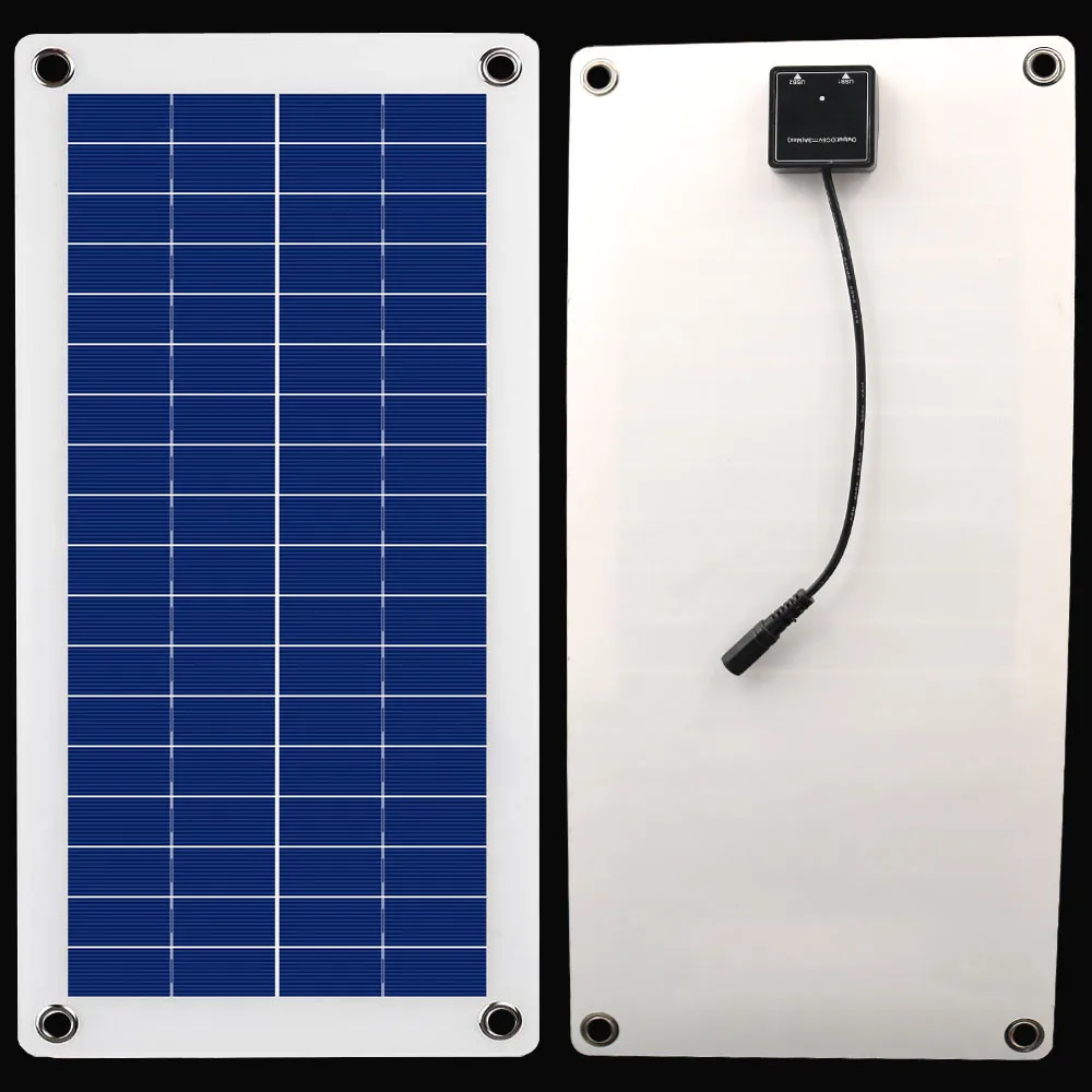 Полу-Гибкий 12V солнечная панель два USB регулятор банк питания доска Внешняя