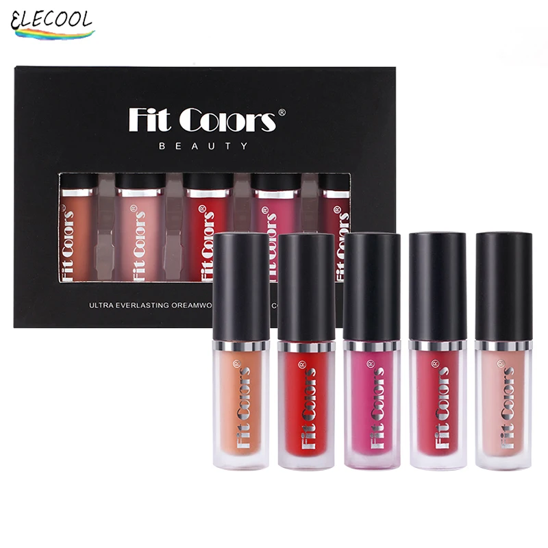 

ELECOOL Lipstick Waterproof Long Lasting Mental Beauty Nonstick Cup Lip Gloss Nude Glitter Lip Gloss Beauty Red Lip Tint New Set