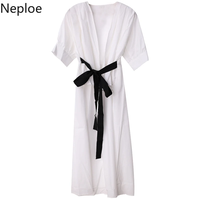 Женские летние рубашки Neploe новинка 2020 блузка с V образным вырезом и рукавами