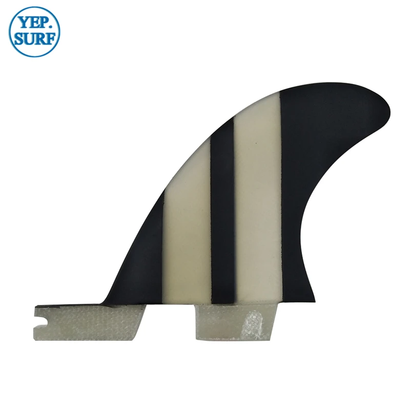 FCSII GL доска для серфинга черная с прозрачными цветными плавниками набор двойных