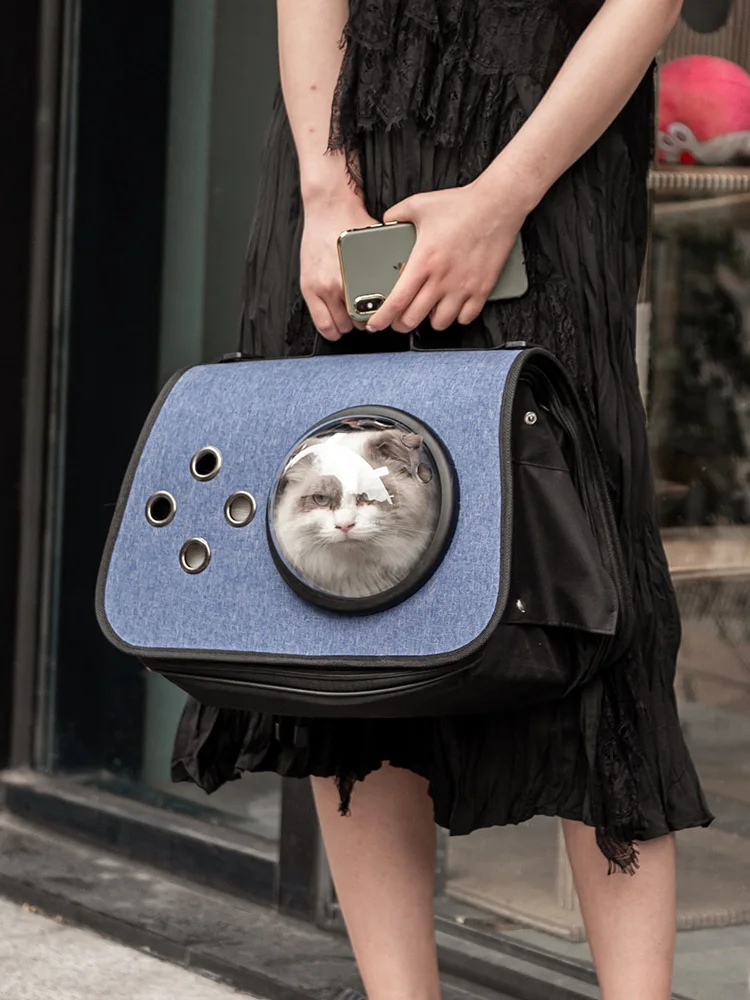 Дорожный рюкзак для переноски кошек сумка на плечо с окошком щенков уличная и