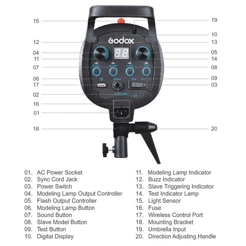 

Godox QS-800 QS800 800W 800Ws Photo Studio Flash Strobe Light Lamp Head