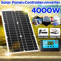12v24v solar panel system 18v 20w solar panel battery charge controller 4000w modified sine wave inverter kit power generation