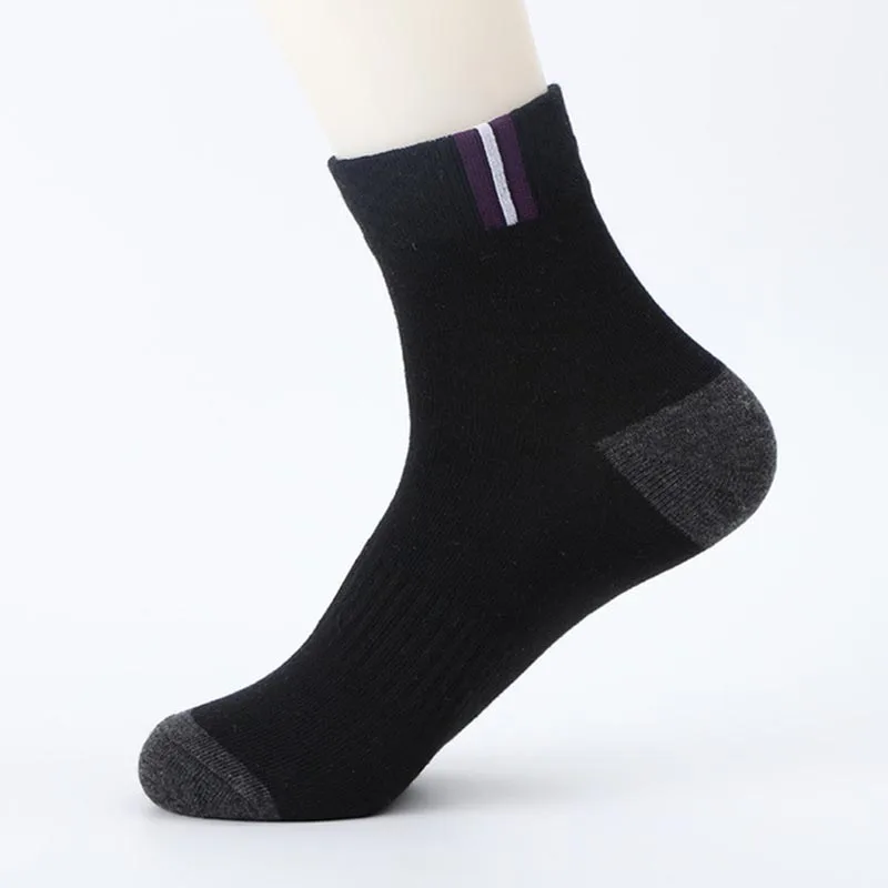 black white TW Брендовые хлопковые мужские носки EU39-45(US7-11) в полоску, креативные летние носки, высокое качество, носок для активных занятий для мужчин, кальцитовые носки - Цвет: black white TW