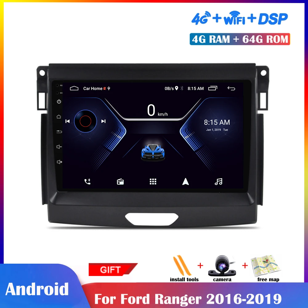 

Мультимедийный плеер для Ford Ranger 2016-2019, 9 дюймов, Android, стерео, навигация, сенсорный IPS экран, Wi-Fi