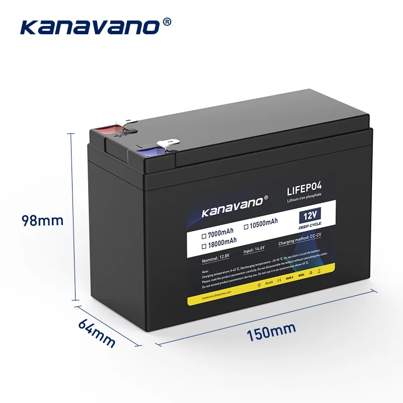 Kanavano 12V 7Ah 10.5Ah 18Ah Lifepo4 аккумулятор с 4S 40A сбалансированная BMS для автомобиля игрушка