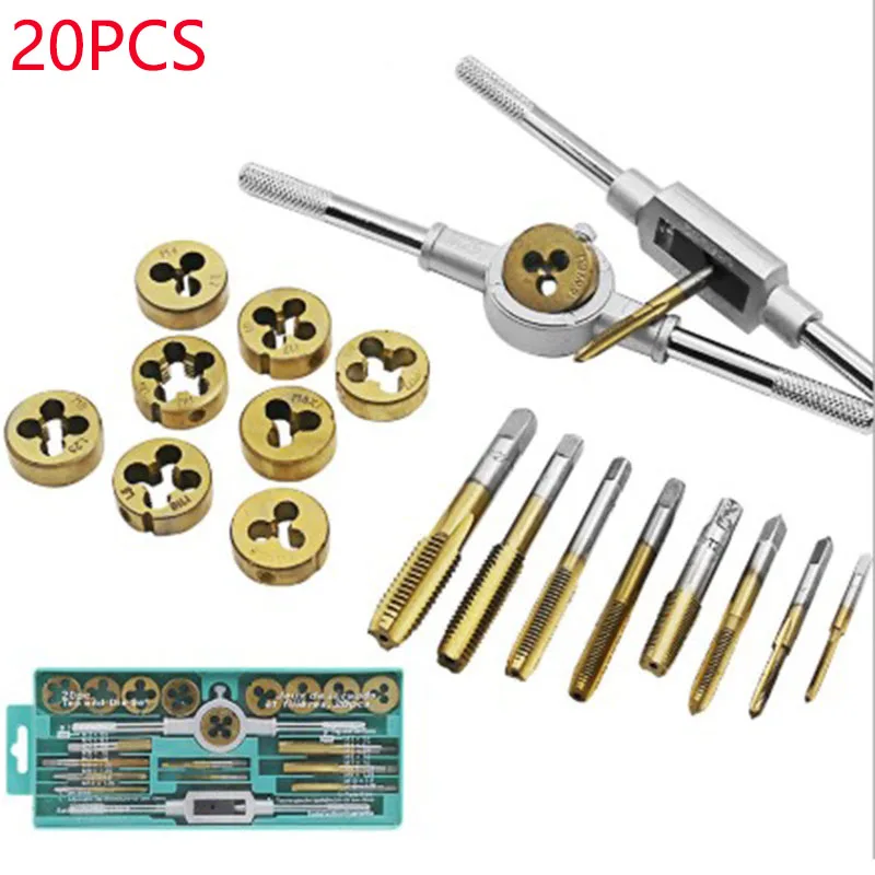 

20 шт Титан сплав мини-кран и набора пресс-форм, регулировка метрической резьбы кран гаечный ключ Трафаретный вырубной штамп внешняя внутрен...