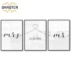 Настенный постер на тему годовщины любви, настенная Картина на холсте, Подарочная картина для пары, декор для стен в гостиной, спальне