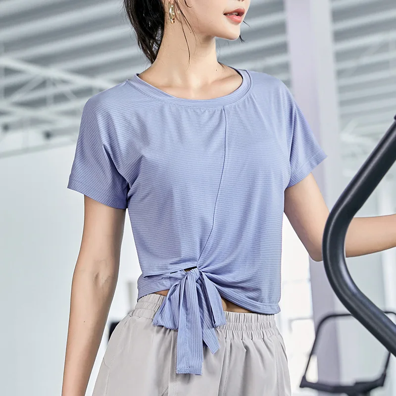 

Women Sportswear Yoga T-Shirt Tracksuit Sports Workout Fitness Running Clothing Gym Seamless Shirts Crop Top Sexy Quick Dry