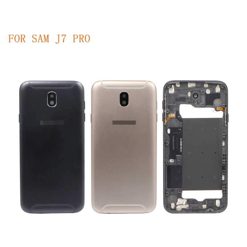 

Оригинальный 10 шт. для Samsung J730 сменная задняя крышка для J7 Pro задняя крышка батарейного отсека J7 корпус + средняя рамка