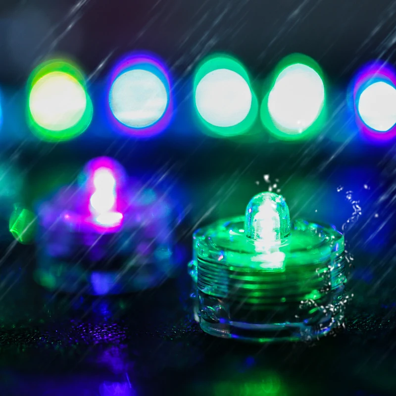 12 шт./компл. водонепроницаемый светодиодный чайный светильник на батарейках