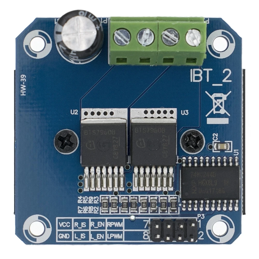 BTS7960 43A Double H-bridge High-Power Driver Module DIY Smart Car Current Diagnostic for Arduino | Электронные компоненты и